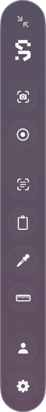 The same app collapsed into a slim bar docked to the screen edge