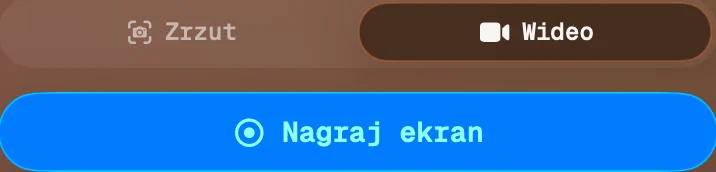 Video tab with the record button
